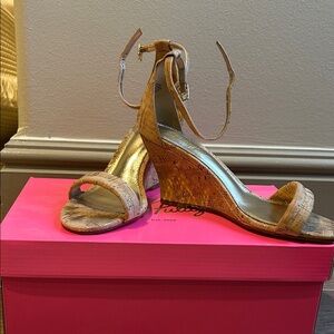Lilly Pulitzer Tan Cork Jenna Wedges